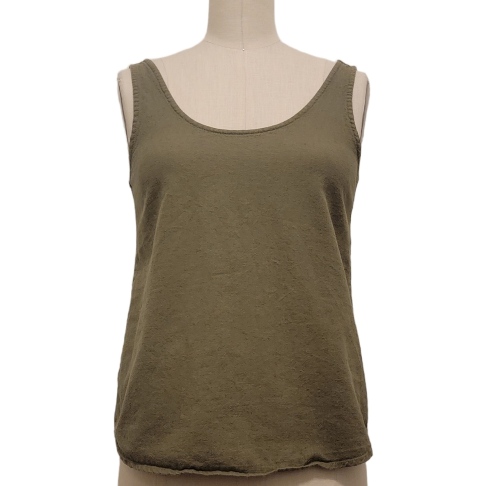 Vera Moda Linen Olive Green Tank Top